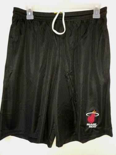 0724-1 Mens MIAMI HEAT Polyester Jersey SHORTS Embroidered BLACK New