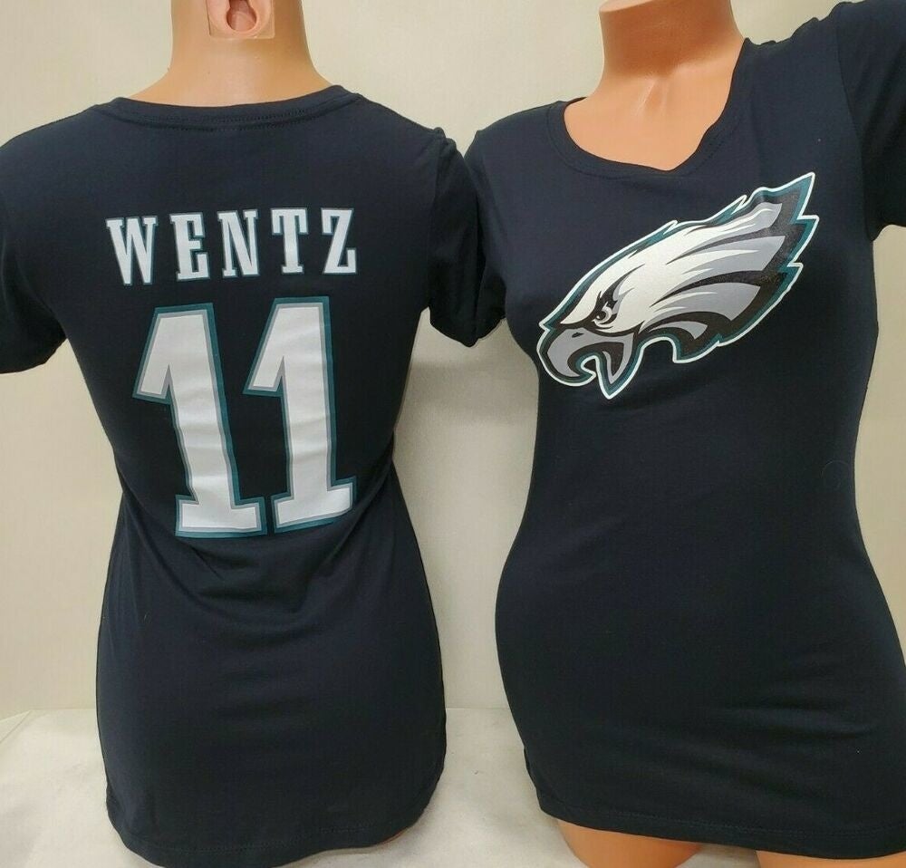 2103 Womens Eagles JALEN HURTS V-Neck Draft Me Laces Football