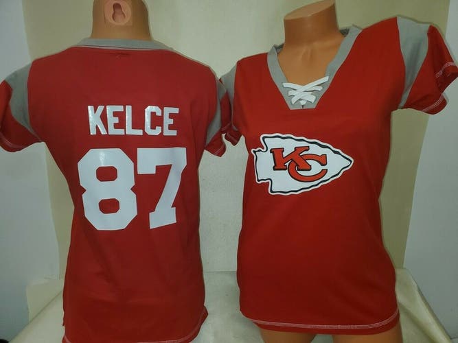 0228 Womens Kansas City Chiefs TRAVIS KELCE Football Jersey SHIRT RED New