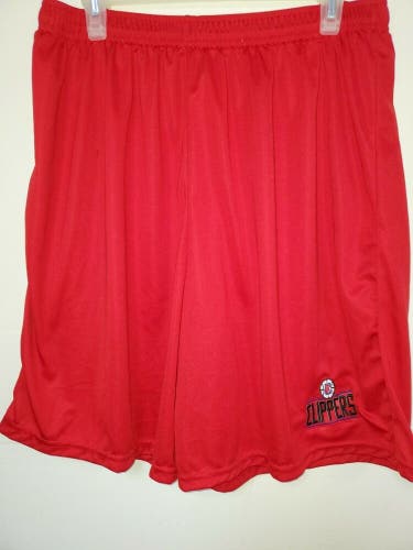 0724 Mens NBA LOS ANGELES CLIPPERS Polyester Jersey SHORTS Embroidered RED New