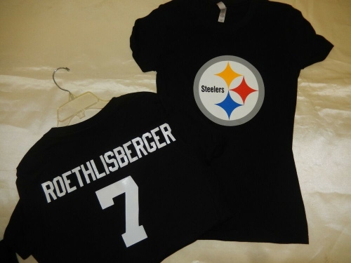 0925 Womens Pittsburgh Steelers BEN ROETHLISBERGER Football Jersey Shirt New