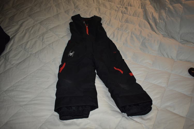 Spyder Snow Bib / Pants, Black/Red, Kids Size 4