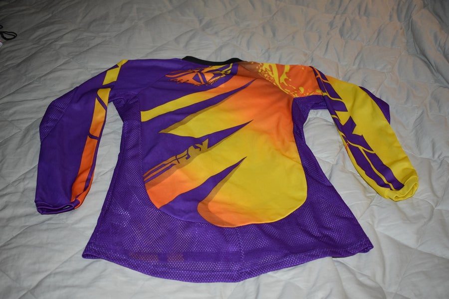 Fly Racing Kinetic Inversion Motocross Pant/Jersey Set, Yellow/Purple, W  3-4/Small - Top Condition!