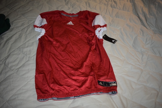 NEW - Adidas Press Coverage Football Jersey, Red/White, Large - With tags!