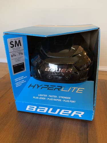 Brand New Bauer Hyperlite Helmet - Black - Size S/M
