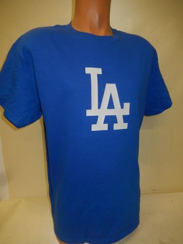 0303 Mens Team LOS ANGELES DODGERS "Team Logo" Baseball Jersey SHIRT New BLUE