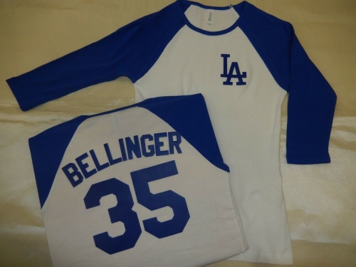 0306 Womens Ladies Majestic LOS ANGELES DODGERS 3/4 Sleeve Jersey Shirt NEW