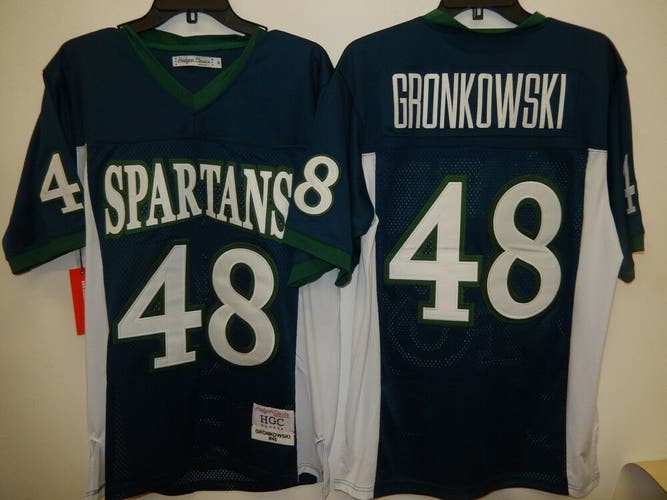 0205 Mens New England Patriots ROB GRONKOWSKI Spartans High School Jersey NEW