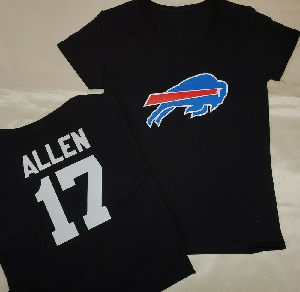 Glitter Buffalo Bills Jersey, Josh Allen 17 Football Women's Shirt,  All Sizes