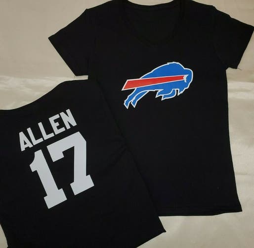 20117-3 WOMENS Buffalo Bills JOSH ALLEN Name Number Football Jersey SHIRT BLACK