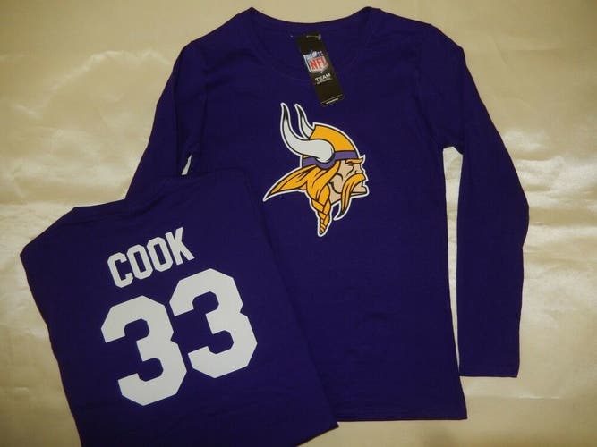 01120 Womens Minnesota Vikings DALVIN COOK Long Sleeves Football Jersey SHIRT