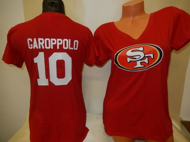 20117 Womens San Francisco 49ers JIMMY GAROPPOLO V-Neck Football  SHIRT RED