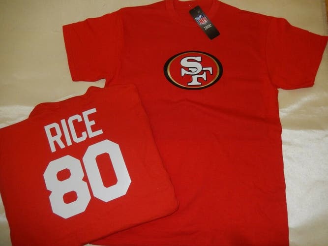 20117 MENS San Francisco 49ers JERRY RICE Crew Neck Football Jersey SHIRT RED