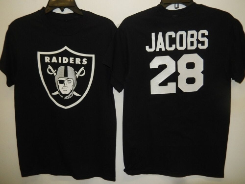 91115 Mens Oakland Raiders JOSH JACOBS "Logo" Football Jersey Shirt BLACK New