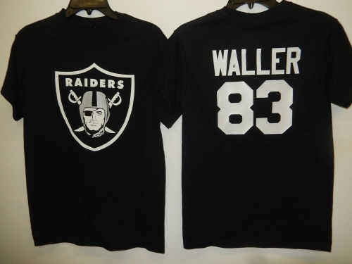 91115 Mens Oakland Raiders DARREN WALLER "Logo" Football Jersey Shirt BLACK New