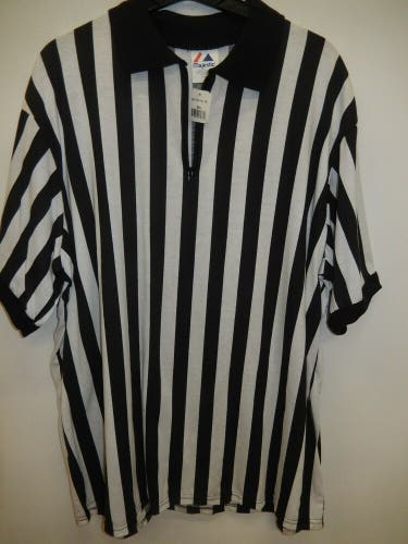 9808-4 Mens REFEREE 1/4 Zip Jersey Shirt or HALLOWEEN Costume New XXXL