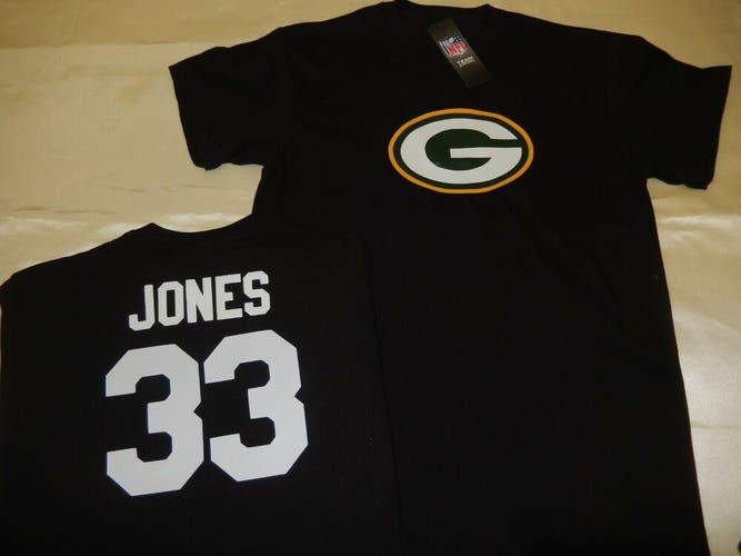 1119 MENS Green Bay Packers AARON JONES Football Jersey Shirt BLACK New