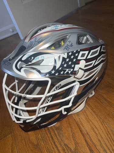 Rare Team Signed Chesapeake Bayhawks American Flag Cascade Helmet
