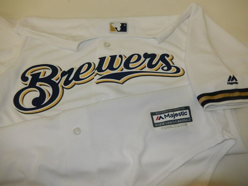 Men's Milwaukee Brewers Majestic White Home Cool Base Jersey