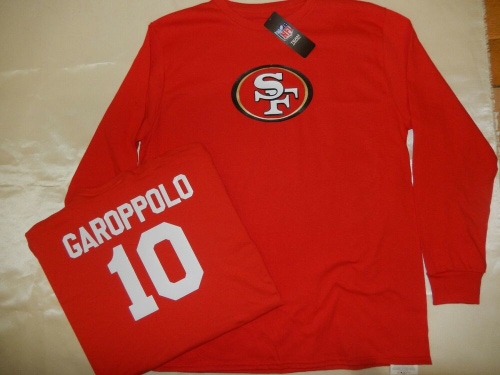 20117 Mens NFL Apparel SAN FRANCISCO 49ers JIMMY GAROPPOLO Long Sleeve SHIRT RED