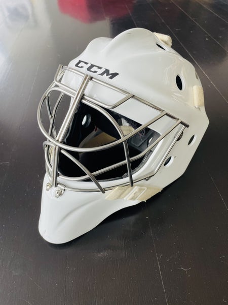 CCM PRO Senior Goalie Mask Large with New OTNY Non Certified Cat Eye Cage + Certified Cage + Bag