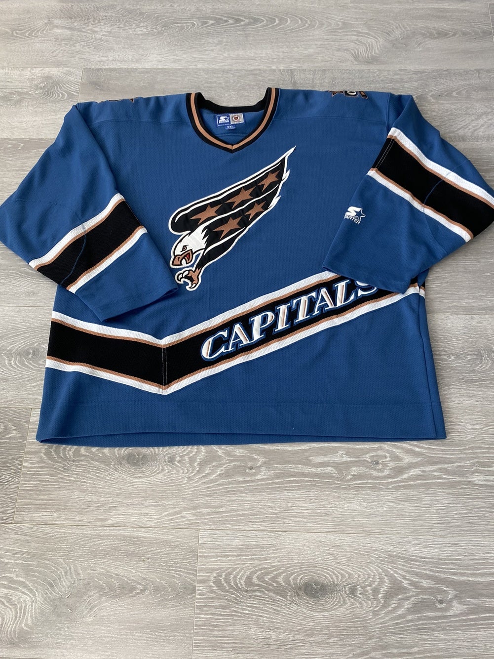 Adult Xxl Washington Capitals NHL Jersey Mens Blue Screaming Eagle