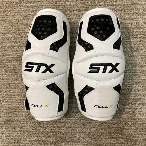 Men's Medium STX Cell IV Lacrosse Elbow Arm Pads White