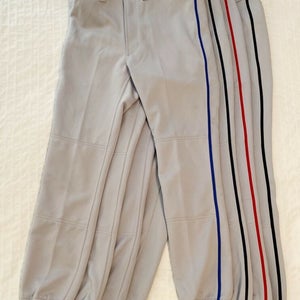 Mizuno Youth Premier Gray Baseball Pant Red Royal Navy & Black Piping 350149