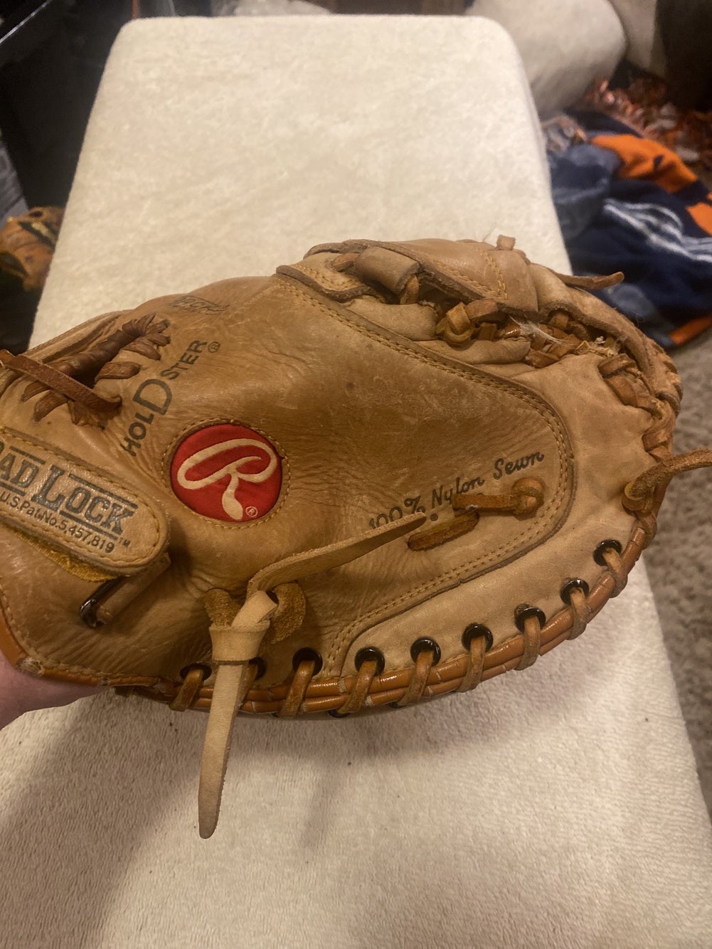 Rawlings, Other, Vtg Rawlings Rcm3 Holdster Lance Parrish Leather Catcher  Baseball Mitt Glove