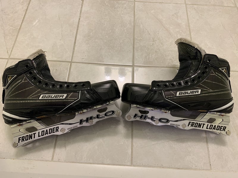 Hockey Goalie Skates Senior Used Bauer Supreme 1S Regular Width Size 9.5 Roller
