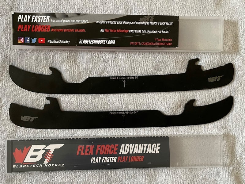Used 247 Bladetech steel black armour runners for CCM Speedblade XS holder, only sharpened, not used