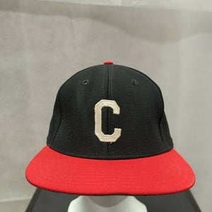 Vintage New Era C Snapback Hat S/M Black/Red