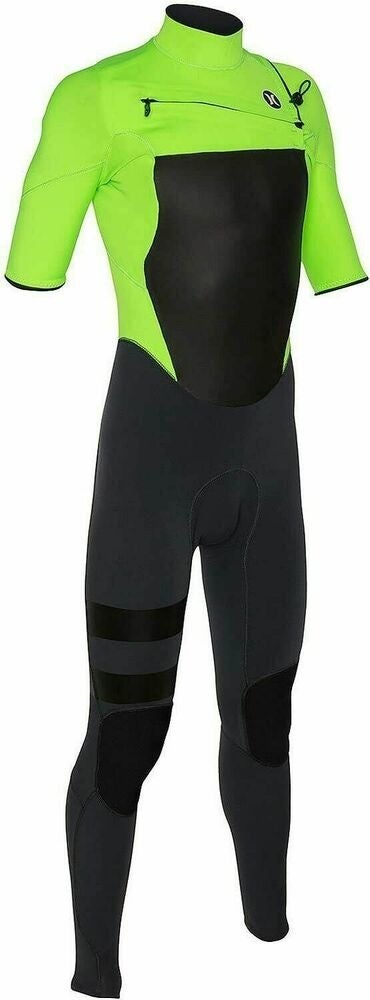 New $230 Men's Hurley Fusion 202 Wetsuit 2/2MM Short Sleeve Fullsuit Green XS 