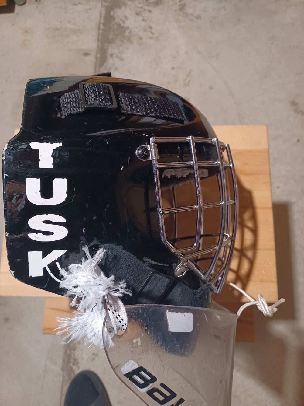 Eddy Tusk Ice Hockey Goalie Mask Youth Hand Laid Fiberglass (not plastic)  Small