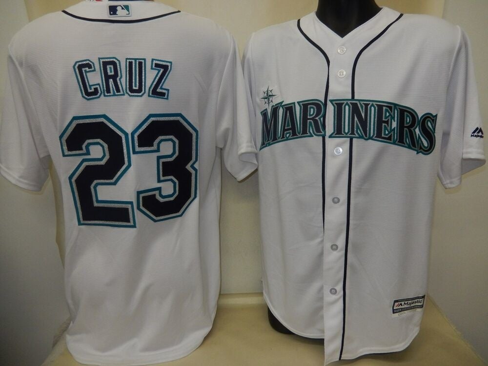 999 MAJESTIC Seattle Mariners NELSON CRUZ Sewn Baseball JERSEY WHITE New