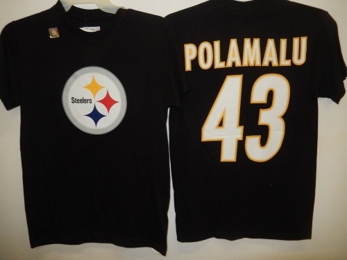 9819 Pittsburgh Steelers TROY POLAMALU Football Jersey Shirt BLACK New