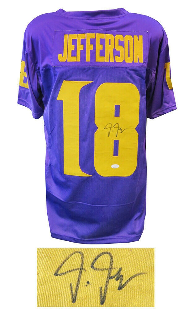 Justin Jefferson Minnesota Vikings Signed Autograph Custom Jersey Pink –  MisterMancave