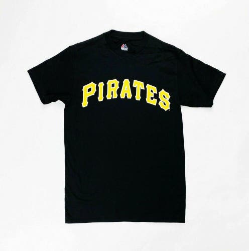 Majestic MLB Pirates Evolution Tee Cool Base Short Sleeve Shirt Men's M Black