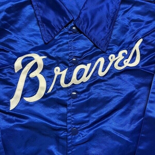 Vtg 80s Wilson MLB Atlanta Braves Shiny Satin Jacket Mens 38