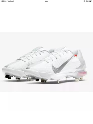 Nike Force Zoom Trout 7 Pro Mens Sz 10 Metal Baseball Cleats White CQ7224 104