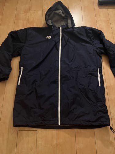 New Balance Men’s Long Coat Blue 2in1 Jacket Rain Parka New 3XL