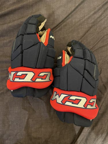 CCM 14" HGTK Blue Jackets Pro Stock Gloves