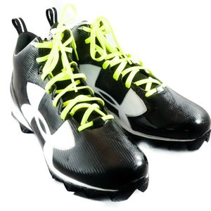 New Under Armor Men's Black & White Football Cleats Size 15