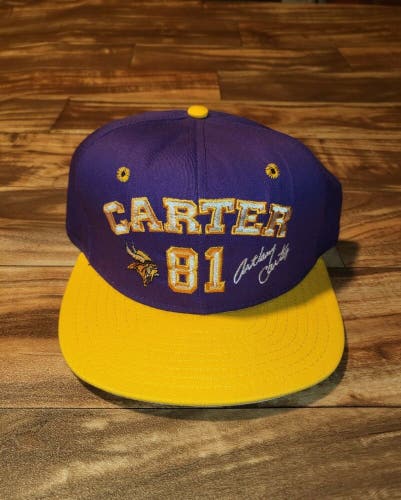NEW Vintage Rare Anthony Carter #81 Minnesota Vikings AJD Sports Hat Snapback