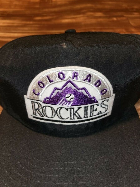 Vintage Colorado Rockies Snapback Hat #1 Apparel MLB Black