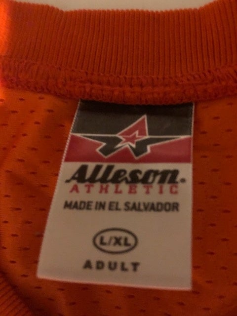 Youth L XL mesh football practice jersey Alleson Athletics Orange