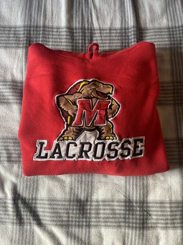 University Of Maryland Lacrosse Red Used XL Sweatshirt