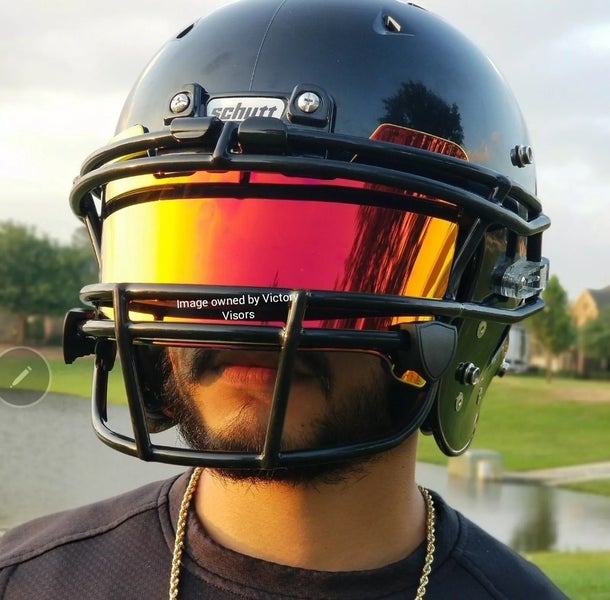 Mini Football Helmet Visor RED CHROME MIRROR Visor w/ Clips.