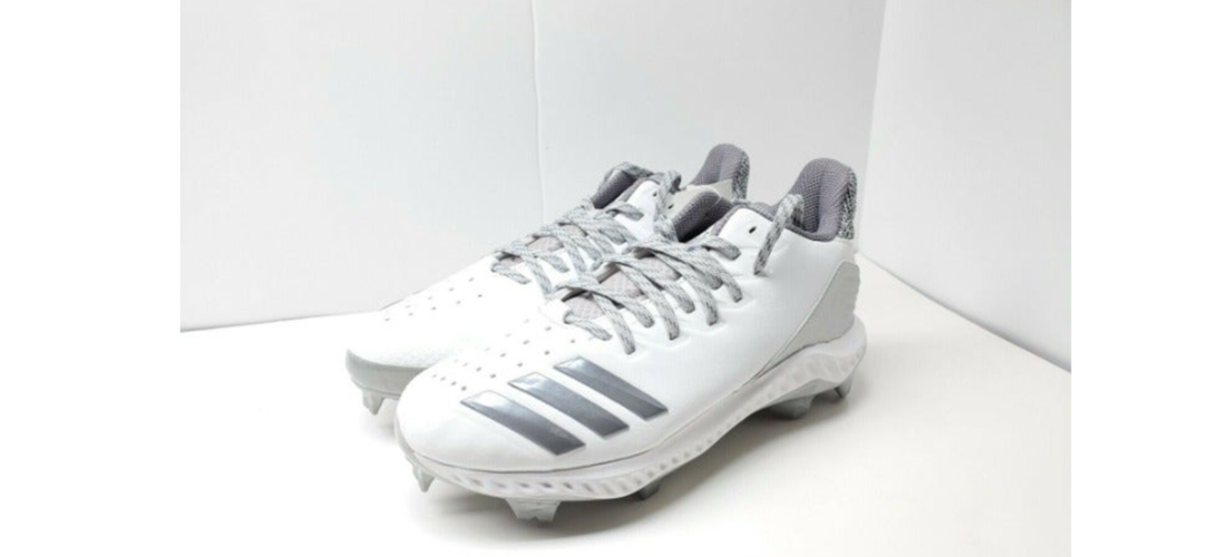 New Adidas Mens Icon Bounce Baseball Shoes White Low Top Cleats AQ0138 Size 8.5