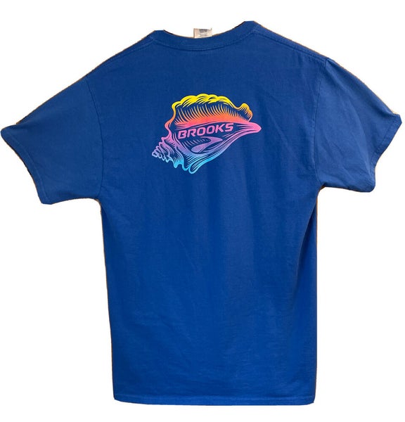 skak Napier bit Brooks Running T-Shirt Blue Short Sleeve 'Run Happy Island' | Size M |  SidelineSwap